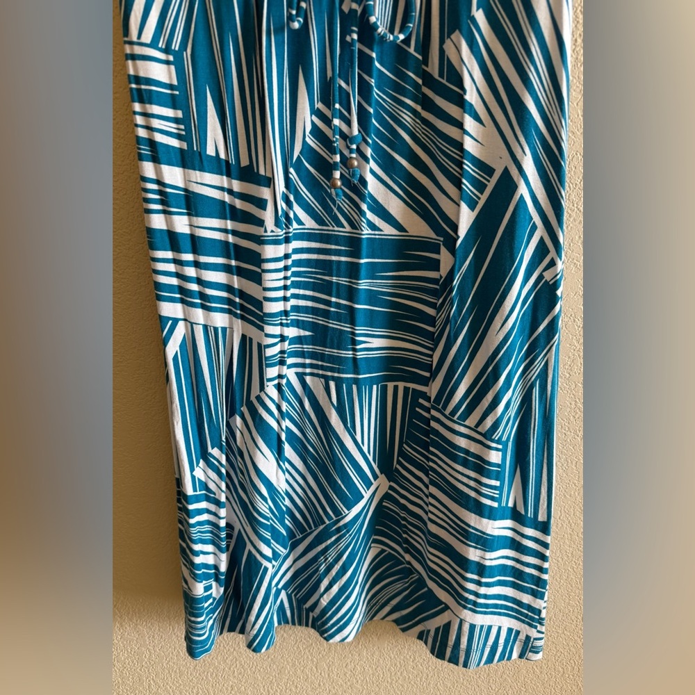 Tommy Bahama Women’s Sundress In Blue White Tropical Leaf Size XS Beach Resort - Picture 4 of 8